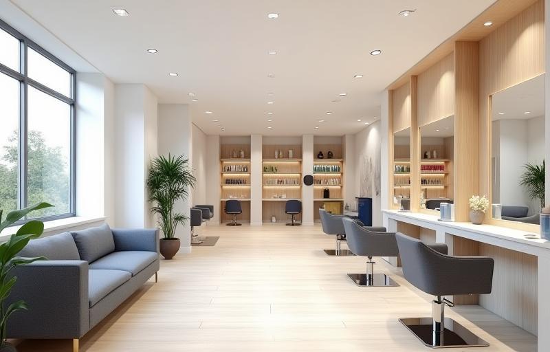 Stylish and welcoming interior of Le Beau Cheveu salon