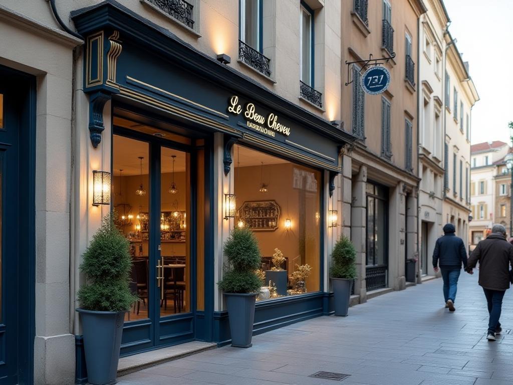 Stylish exterior view of Le Beau Cheveu hair salon